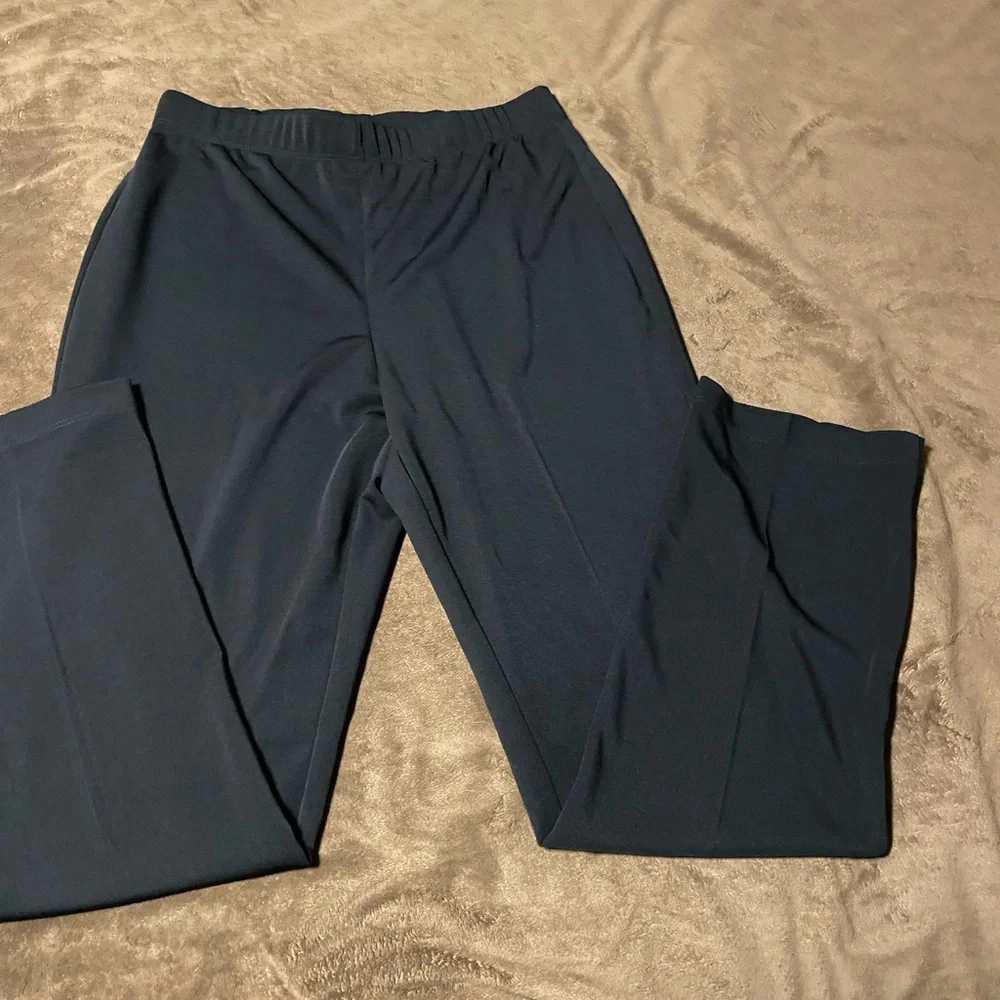 Black Wide-Leg Pants Susan Graver size medium - Picture 1 of 7
